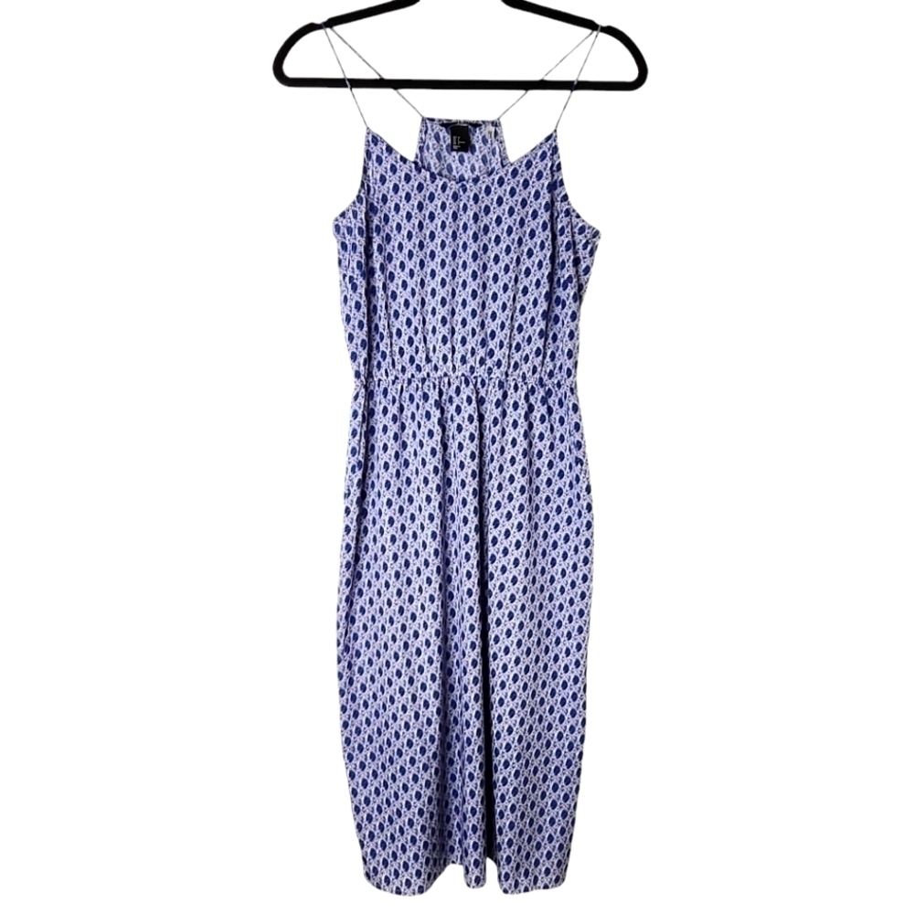 H&M BLUE PRINT DRESS W/ POCKETS SIZE 6